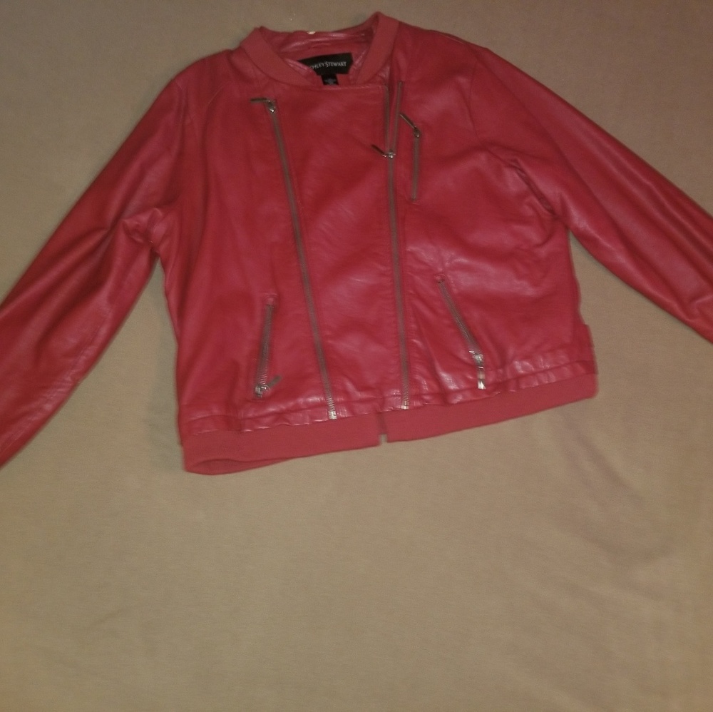 Faux leather bomber jacket